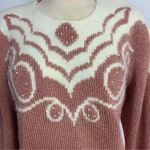Vintage Pink & Pearl Braemar  by Jeremy Scott sweater. - Picture 4 of 9